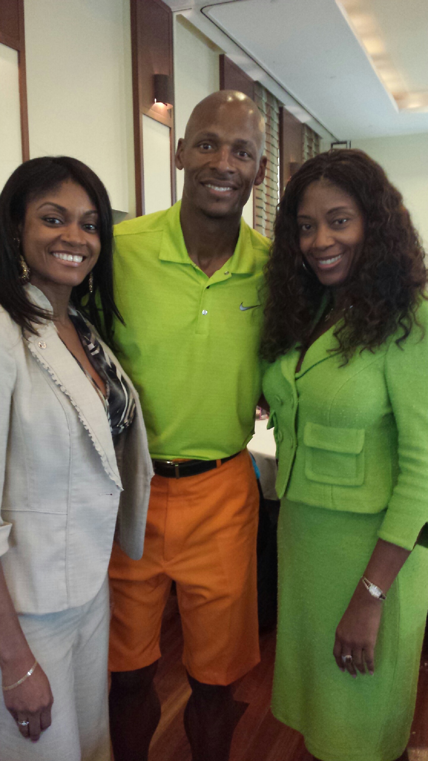 Beatrice and Marie with Ray Allen of the Miami Heat